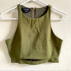 BEBE Army Green Tank Crop Top Size M
